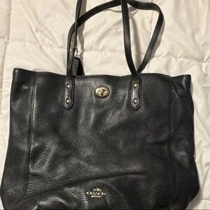 Coach Black Pebbled Leather Tote